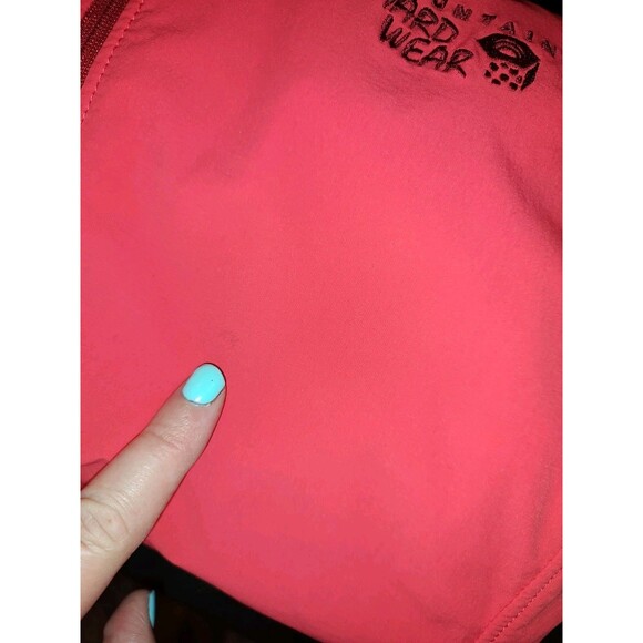 Mountain Hardware Jacket Womens Lg Coral Peach Hiking Zip Pockets Packable Gorp* - Picture 8 of 11